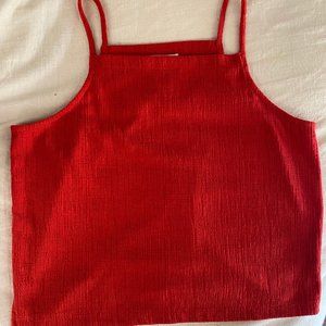 Red Madewell Square Apron High Neck Tank Top